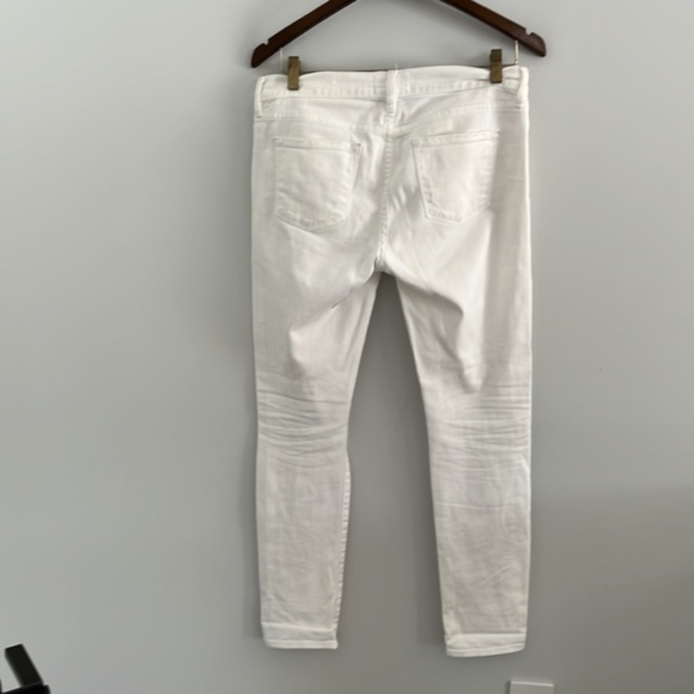 FRAME DENIM Le Garcon rip blanc Mid-Rise Distressed White Boyfriend Jeans - Picture 10 of 12
